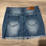 Authurna Denim Blue Pearled Mini Distressed Summer Skirt 5 Photo 6