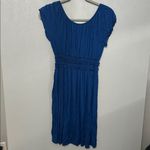 Max edition  Blue Short Sleeve Smocked Dress Photo 3