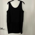 Mango  Black Overlay Layered Mini Sleeveless Dress Medium Photo 2