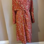 Cedar & GOLD burnt sienna prairie floral midi dres Red Size L Photo 3