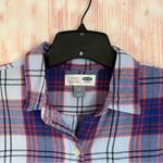 Old Navy  Classic Fit Light Blue Plaid Button Down Shirt Photo 2