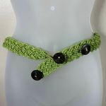 Women’s Beaded Belt Vintage Handmade Green Bohemian Lagenlook Art to Wear 36 Photo 0