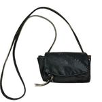 Free People  Distressed Black Leather Mini Crossbody Bag Photo 0