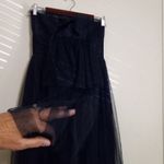 Vera Wang  Maids 8 Strapless Tulle Midnite Blue Formal Maxi Dress Photo 5