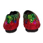 NWOT Charlie England City Sequined Holiday Flats Red/Green Ruby Slippers 9 Red Photo 2
