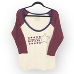 Chaser ✰ Rodeo Star Raglan Baseball Tee 3/4 Sleeve T Shirt ✰ Almond Color Block Photo 8