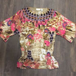 Chico's Chico boho gathered waist jeweled blouse Photo 0