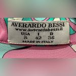 Rare Bessi Silk Blouse Pink & Green Geometric Retro Print Designer Italy Pucci 8 Photo 4