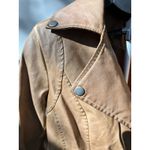 Max Studio  WOMEN’S COGNAC CLASSIC FAUX VEGAN LEATHER MOTO JACKET SIZE SMALL EUC Photo 6