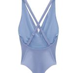 ZARA NWT  Strappy Crossover One Piece Swimsuit Blue Large Photo 6