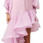 Elliatt NEW  Louise high low belted Ruffle lilac Gown Sz L Photo 0