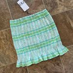 ZARA  Smocked Pastel Plaid Mini Skirt Size Small Photo 4