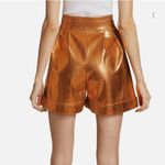 Kimberly Goldson Lizzie‎ Metallic Faux Leather Shorts Copper 0 Orange Photo 2