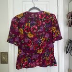 Leslie Fay Vintage 80s floral button down blouse Photo 4