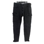 ZARA  Cargo Utility Tapered Zip Leg High Rise Stretch Cotton Jeans 36 Black #3239 Photo 13