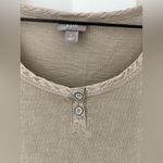 J. JILL Sleeveless Tank Henley Maxi Dress Cotton Minimalist Sleeveless Size S Tan Photo 5