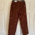 PacSun NWT Brown pink cargo joggers elastic waist brown hearts baggy corduroy Photo 5
