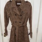 Liz Claiborne Animal Print Trench Coat Petite Photo 6