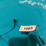 kim rogers Jesus “Love Like Jesus” Rhinestone Embroidered Short Sleeve Tee Shirt Turquoise Photo 11