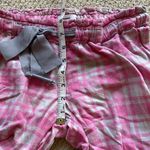 American Eagle Pink Grey Plaid Pajama Pants Women’s Size Small Stretch FLAWS Photo 7