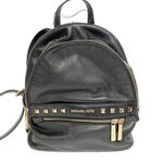 Michael Kors  Black Soft Pebbled Leather Gold Studded Mini Backback Purse Photo 0