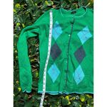 Talbots y2k Green Argyle Cardigan Size Small Photo 6