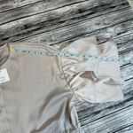 Caren Forbes  Women's Satin Tunic Blouse Top Ruffle Sleeves L LG Large Champagne Photo 13