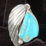 Vintage 8.5 Sleeping Beauty Turquoise Sterling Silver Ring by Bernadette Eustace Photo 1