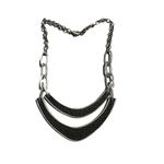 Premier Designs  Fade to Black Necklace Matte Silver Reversible Adjustable 20" Photo 0