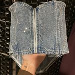 Hidden Hills Rhinestone Denim Corset top Size XS Photo 1