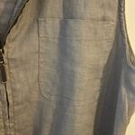 Kenar  Linen Vest Women's M gray Hooded‎ Utility Pockets Drawstring Sleeveless Photo 4