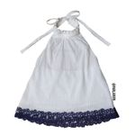 Moon River  Babydoll Halter Neck Blouse Top White Blue Size XS Photo 0