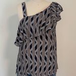 Jade Melody Tam Asymmetric Ruffle Sleeve Tank Blue Photo 0