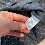 Pie In The Sky  Gray Pinstripe Long Sleeve Crop Top Photo 2