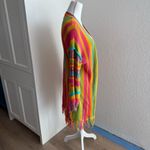 Umgee Multicolor Striped Cardigan Size Medium Boho Hippie Festival Colorful Photo 2