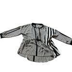 PHASOR Women's‎ M Stripe Blouse Top Flowy Neutal Business Casual Office White Size M Photo 2