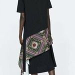 ZARA  Flying T-Shirt Dress w/ Side Tie Ruffle Black Size S NWT. Photo 4