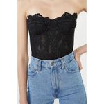 Bardot  Oskar Bodysuit Orchid in Black X-Small New Womens Strapless Corset Top Photo 10