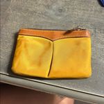 Dooney & Bourke  Mustard Nylon & Leather Pouch Photo 1