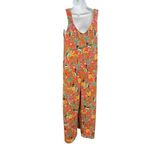 Cuddl Duds XS Orange Tropical Toucan Print Sleeveless Jumpsuit Wide Leg Photo 2
