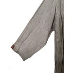 Eileen Fisher Womens Button Front Organic Linen Jacket X Large Cream Gray Stripe Photo 3