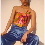 Farm Rio  Anthropologie Bandeau Multicolor Geometric Top Crop New Medium Photo 7