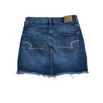 American Eagle Hi Rise Mini Denim Skirt Distressed Frayed Hem Blue Size 2 Photo 1
