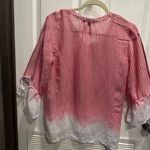 Zac and Rachel Women Top S White/Red Striped Boho. Photo 2