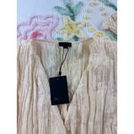 NBD  Womens Cream Crinkle Wrap Tie Waist Long Sleeve Blouse Top Size S Photo 7