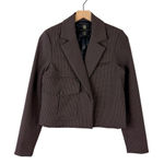 House Of Harlow Plaid Cropped Blazer Brown Sz XS Photo 0