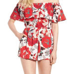 Cupcakes Cashmere off the shoulder‎ floral romper Red Size XS Photo 0