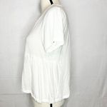 American Rag  Baby Doll T-Shirt Top White Short Cap Sleeve Scoop Neck Sz M Photo 3