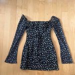 Princess Polly dyer sheer long sleeve black and yellow floral dress Photo 2