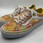 Vans  Old Skool Floral Print Yellow 60s groovy Women Size 6.5 psychedelic trippy Photo 0